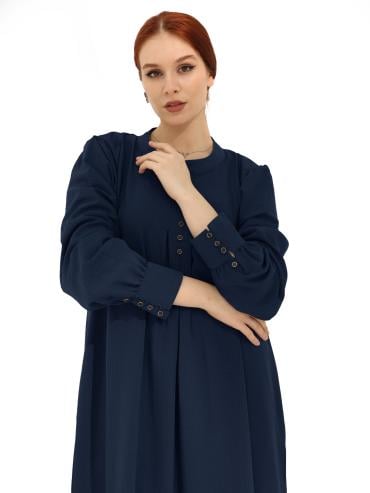 Gorgeous Abaya with Show Buttons in Navy Blue