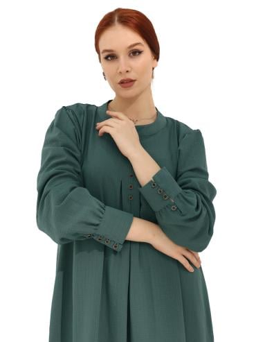 Gorgeous Abaya with Show Buttons in Cadet Blue
