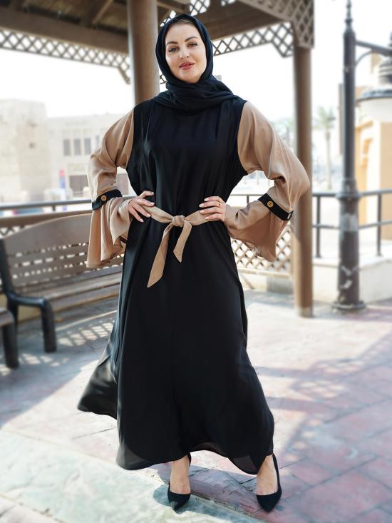 Nida Matte Simple Free Size Abaya With 