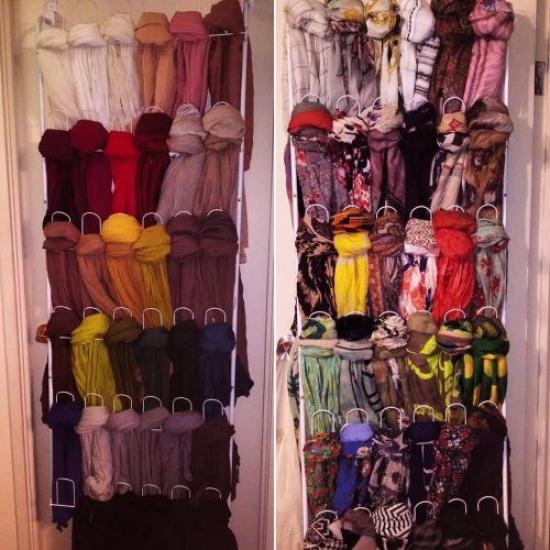 Diy shawl or hijab or scarf organizer