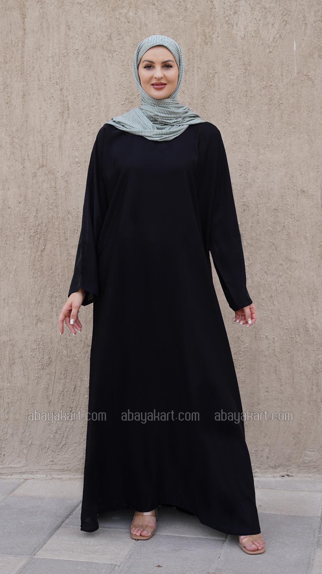 Ladies A-Line Regular Plain Pocket Nida Abaya/Jilbab/Maxi Green In 52-60 | UK - Foto 4