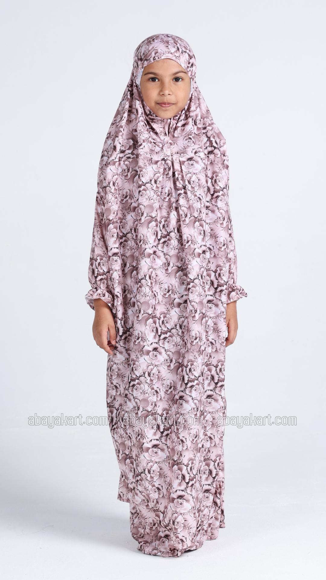 Premium Islamic Kids Prayer Dress With Floral Print