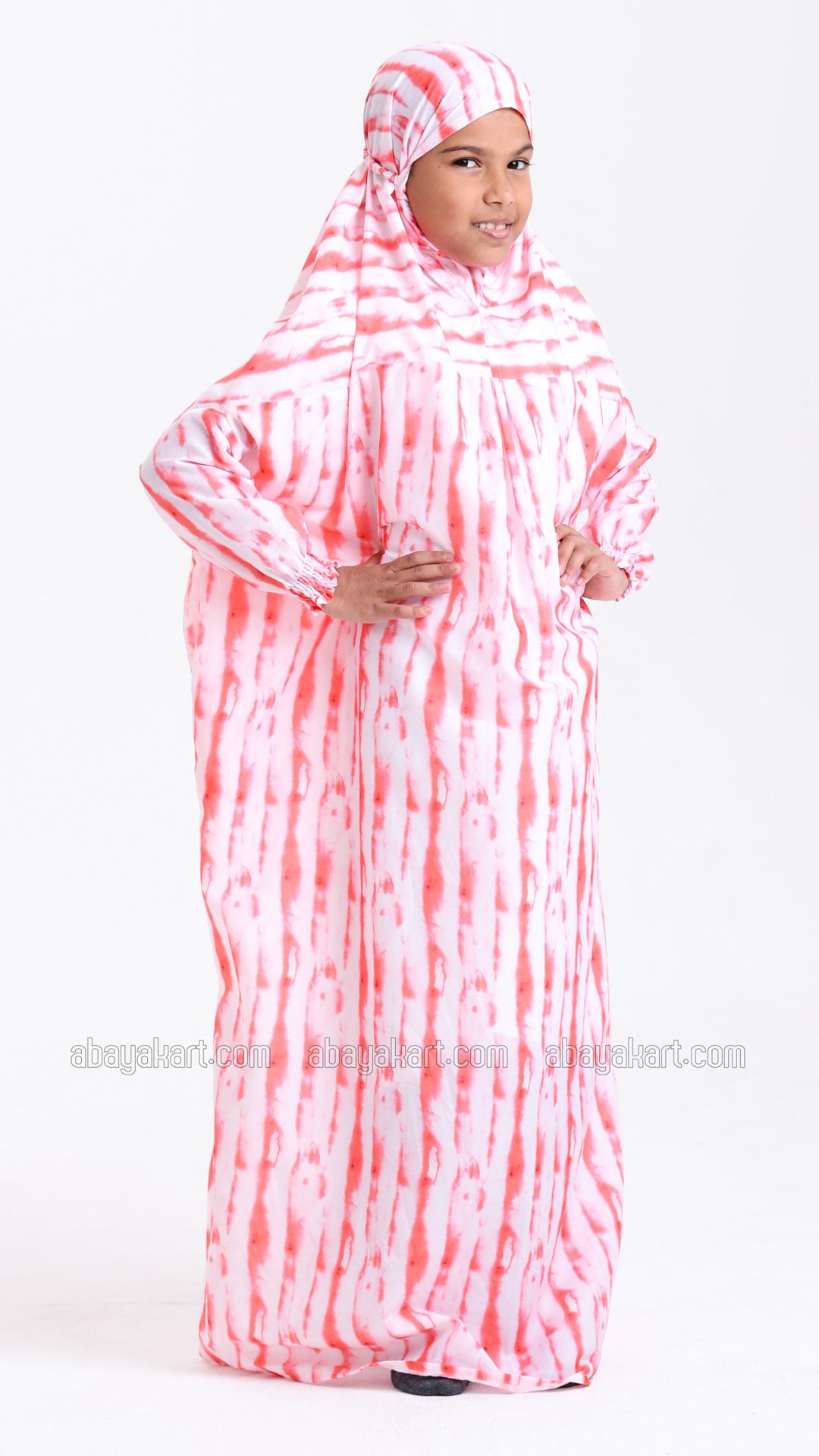Kids Premium Islamic Prayer Dress With Abstract Print
