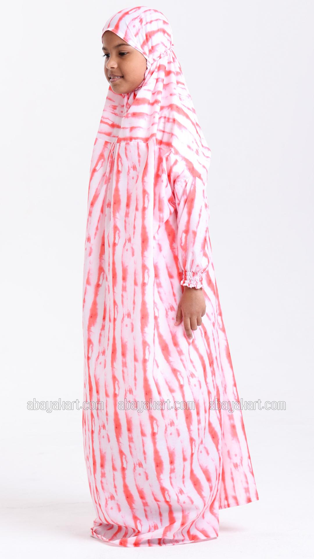 Kids Premium Islamic Prayer Dress With Abstract Print
