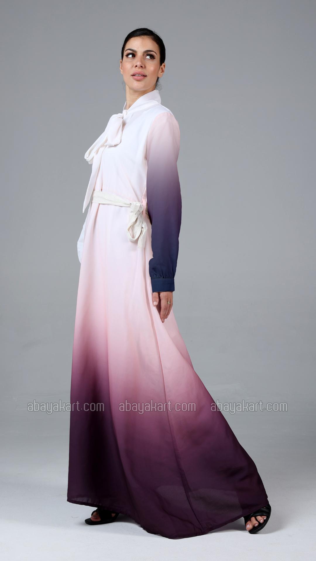 Elegant Ombre Formal Dress With Tie Up Neck