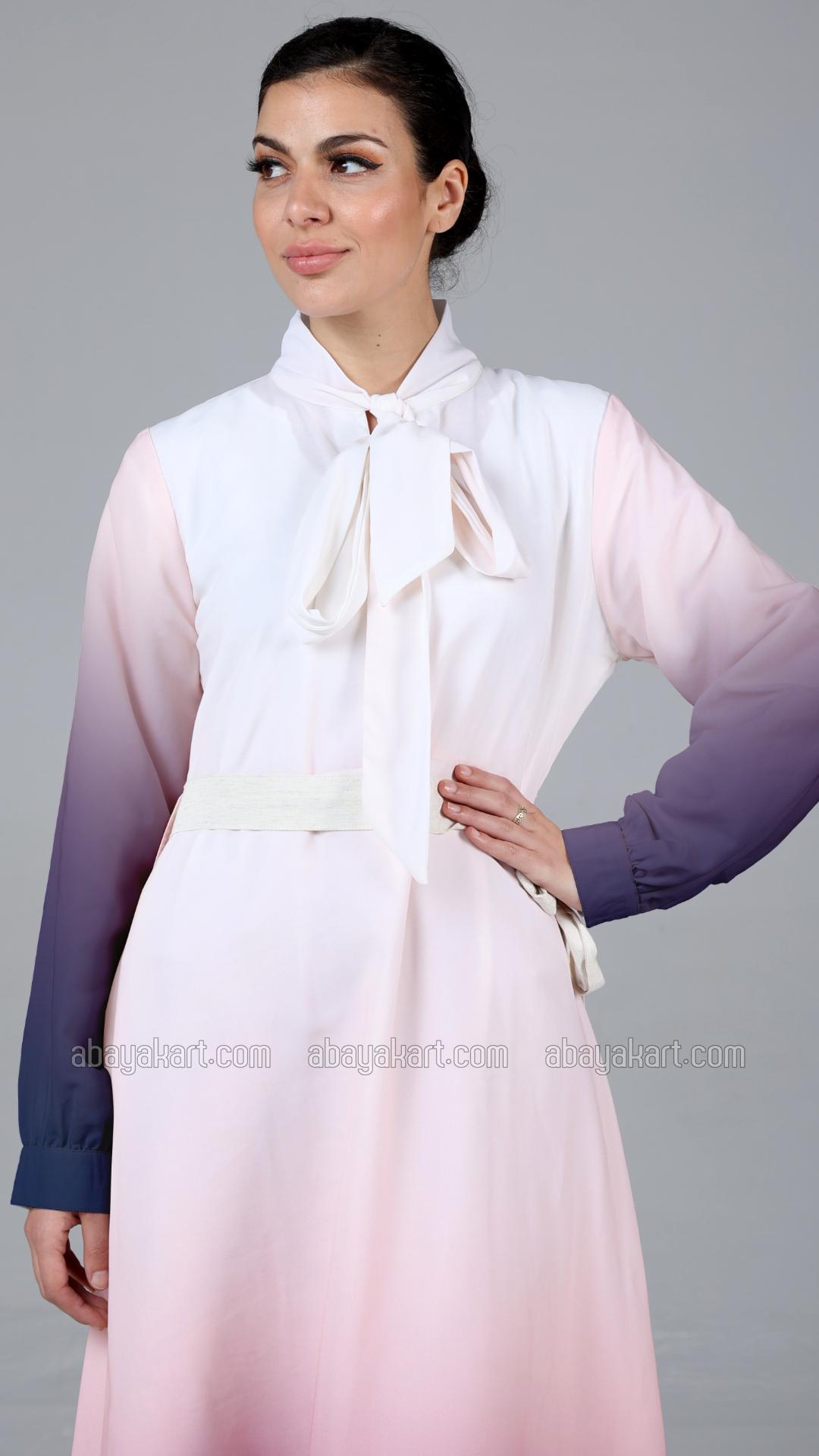 Elegant Ombre Formal Dress With Tie Up Neck
