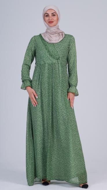 kendall jenner green dress christmas Hijab & Naqab Set main image 1