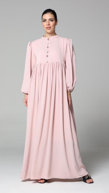 chinese dress ladies Half Zipper Jersey Maxi Dress — Modest Comfortable Style main image 1