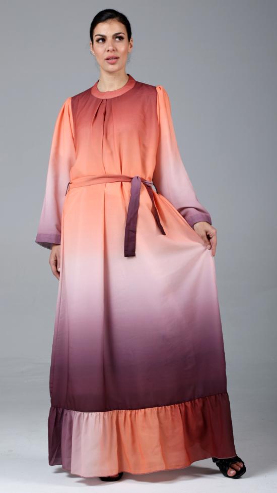 Stylish Multi-Colored Ombre Formal Gown | Abayakart.com